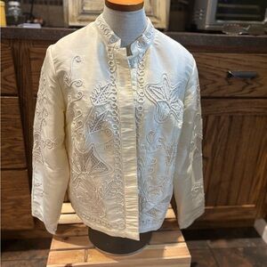 Thompson Cream Embroidered Women's Blazer